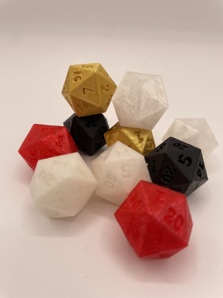 Custom 20-sided dice